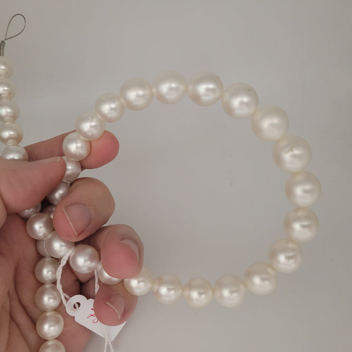 White South Sea Pearls 10-13.70 mm Round Shape 18K Gold Clasp