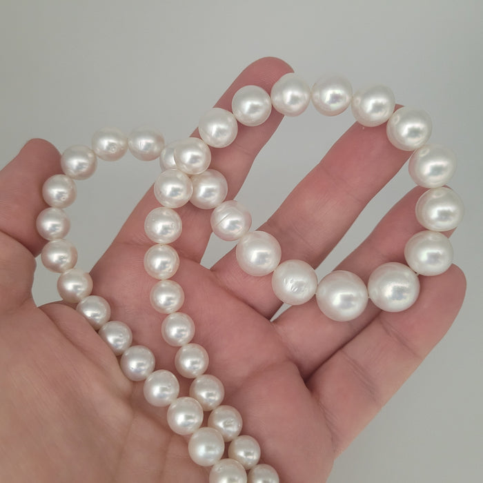 White South Sea Pearls 7-13 mm Very High Luster 18K Gold Clasp