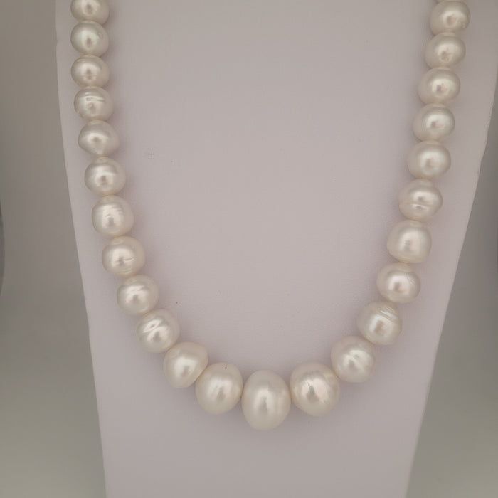 White South Sea Pearls 10-16 mm High Luster 18K Gold Clasp