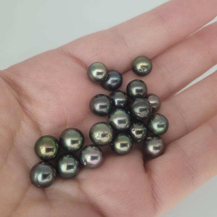 Tahiti Loose Pearls 8 mm dark multi-color very high luster wholesale Lot