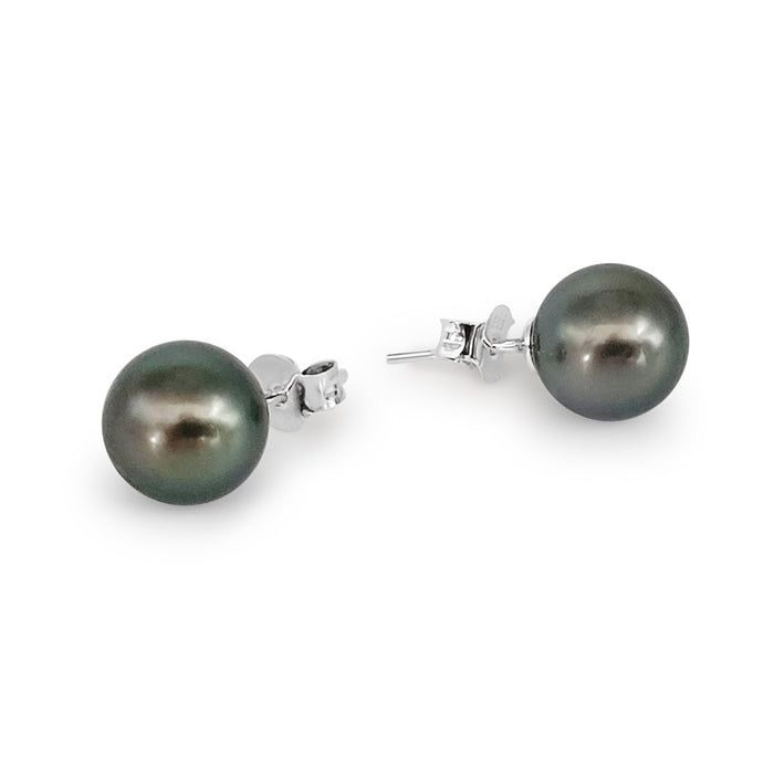 Tahitian Pearl Earrings in 925 Sterling Silver - Sizes from 9-11mm