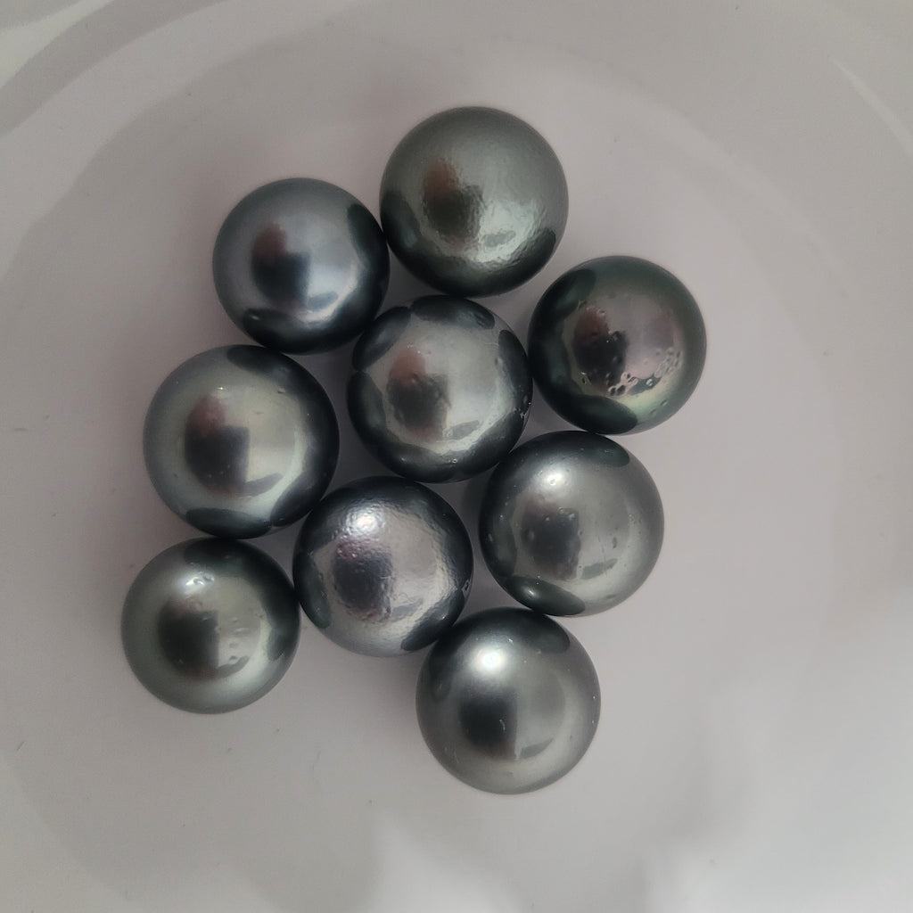 10.5 MM Size(Approx.) Luster shops AA| Natural Real Tahitian Loose Pearl | Black Tone Color| Round Shape| Personalize Gift |Seawater Pearl