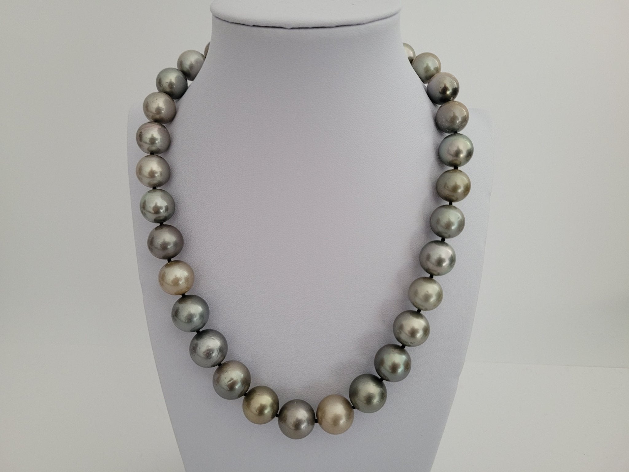 10-14mm South Sea Pearl Necklace in Peach and Grey, 19 Inches with Magnetic  Clasp